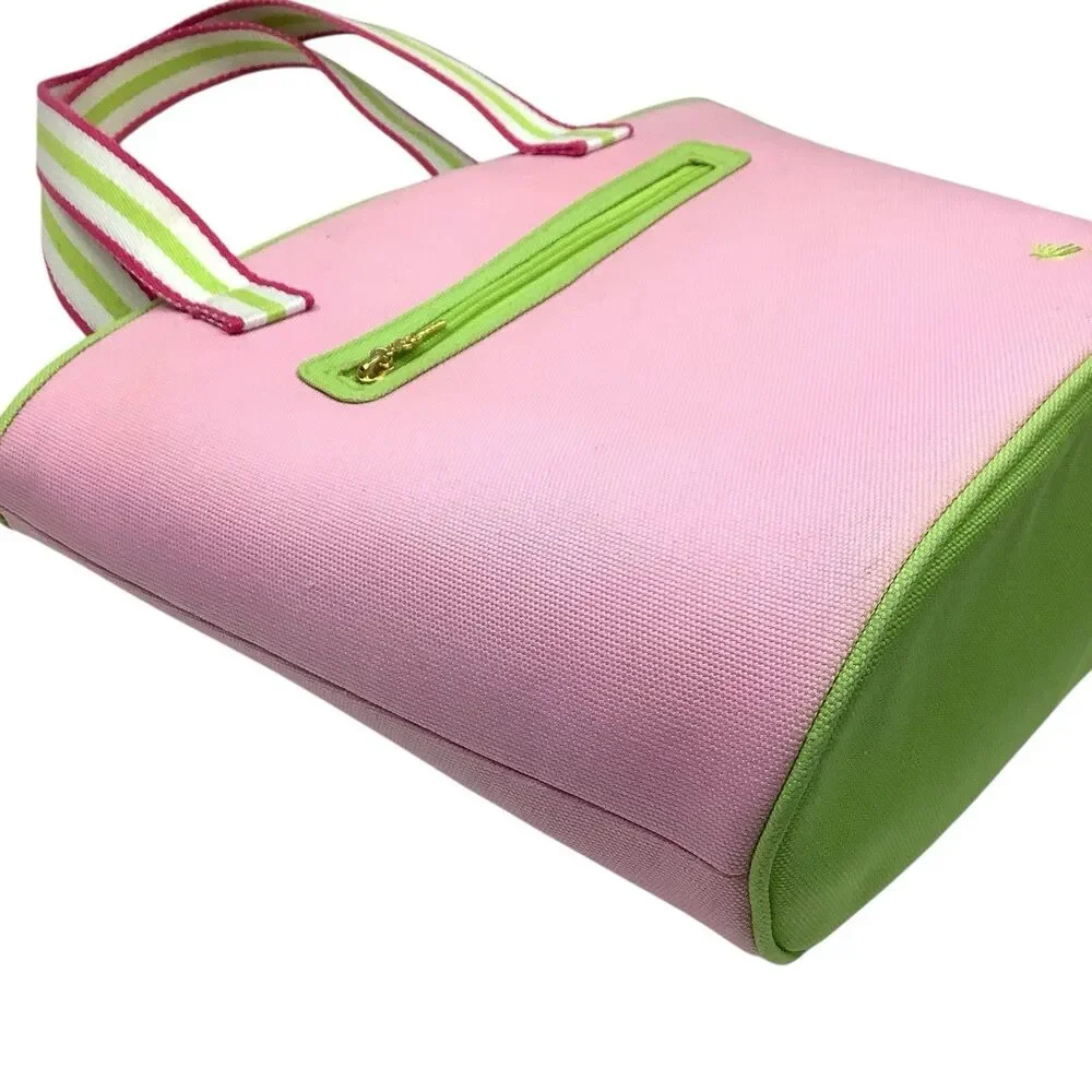 Vintage Lilly Pulitzer Pink Green Beach Tennis Handbag Tote Shoulder Bag Purse